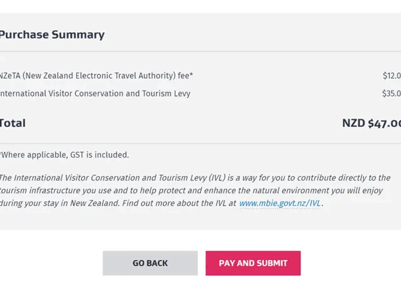 pagar NZeTa visado Nueva Zelanda