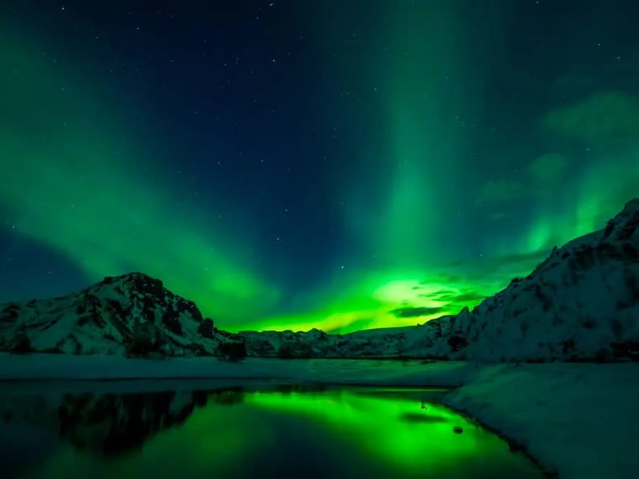 aurora boreal en Islandia