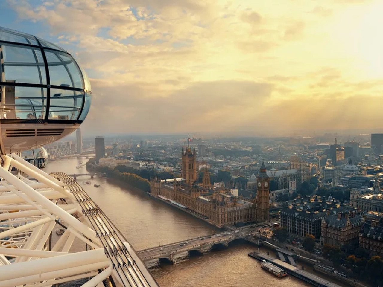 capsula do london eye e vista sobre a cidade