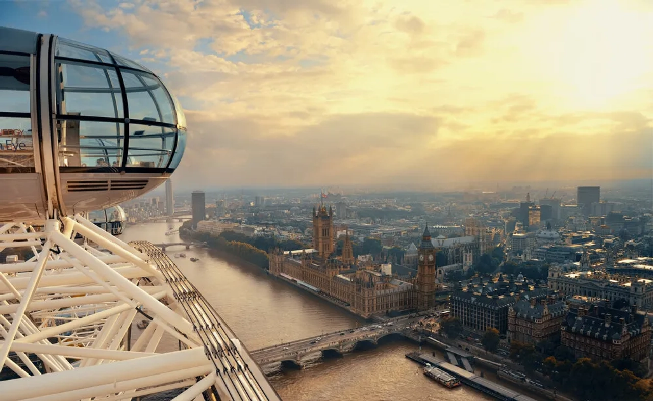 capsula do london eye e vista sobre a cidade