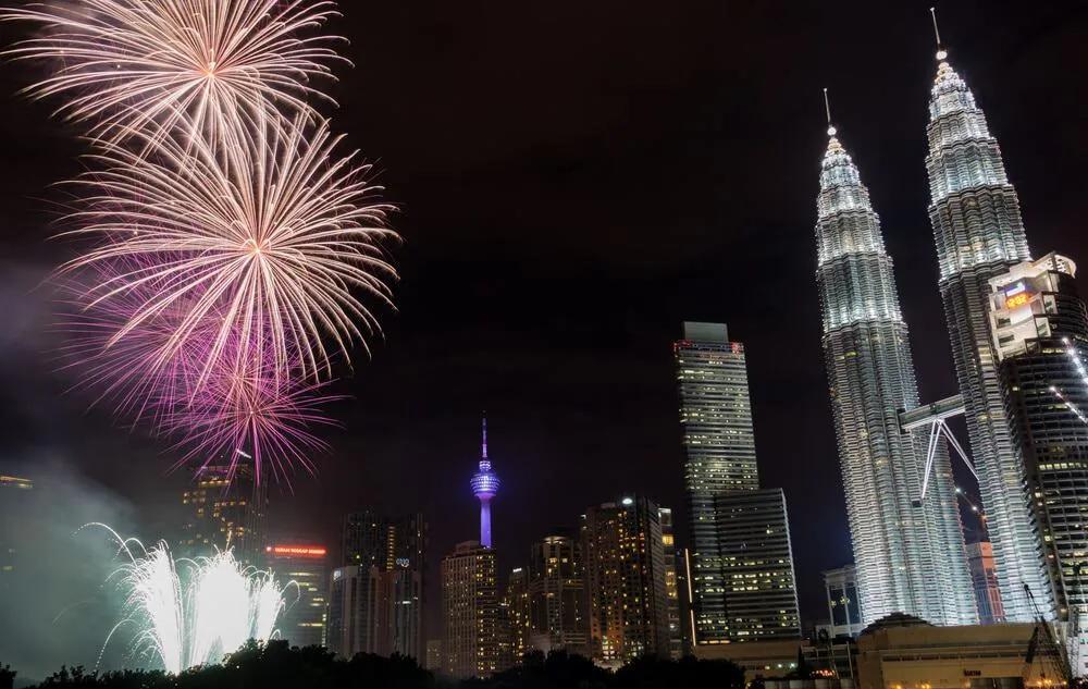 fogo de artificio em Kuala Lumpur 