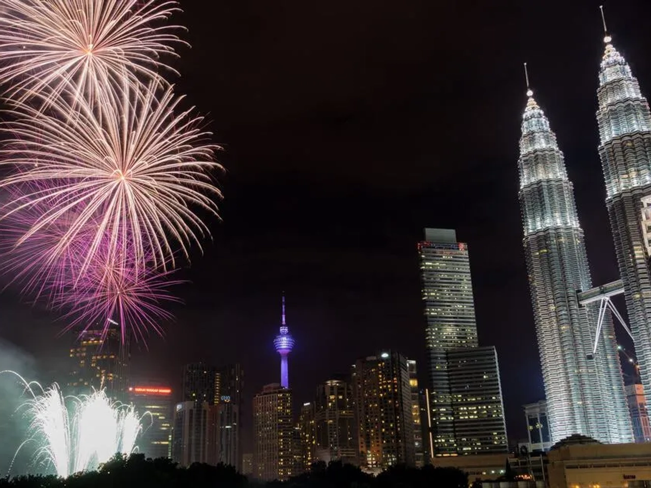 fogo de artificio em Kuala Lumpur