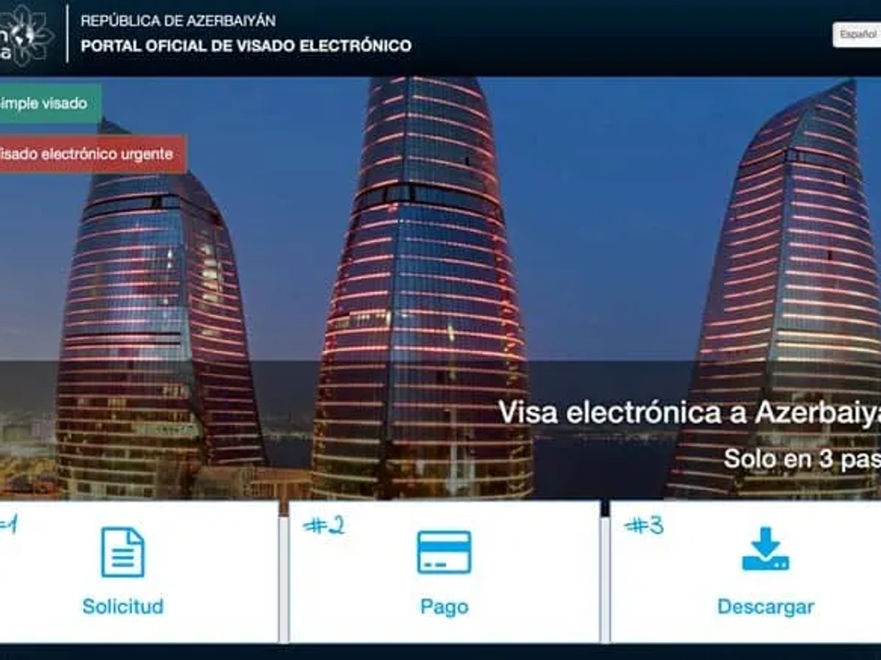 web oficIal de la eVISA para Azerbaiyán