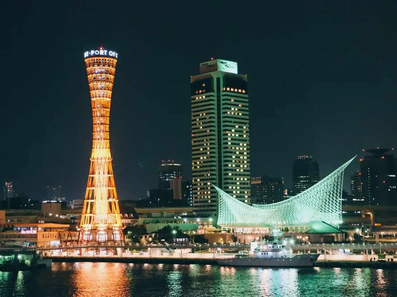 el luminoso skyline de Kobe