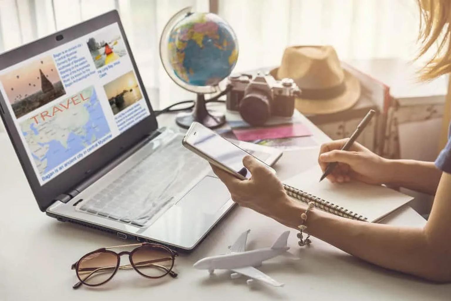 planificaçao de viagem no computador
