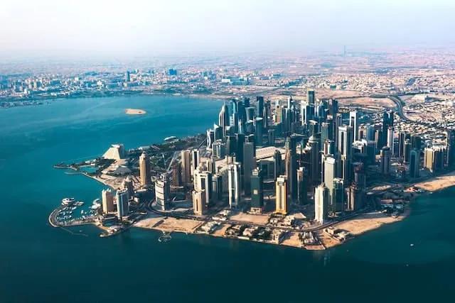 vista aérea de Doha no Catar