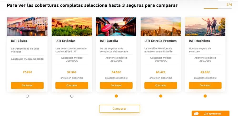 comparativa seguros de viaje