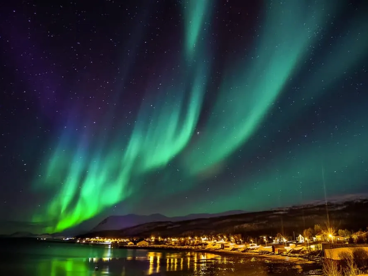 auroras boreais na noruega