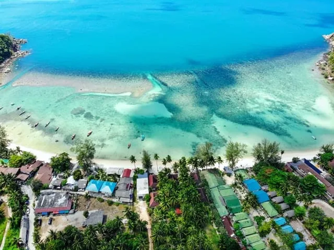 vista aérea de árvores junto ao mar em Ko - Phangan na Tailandia