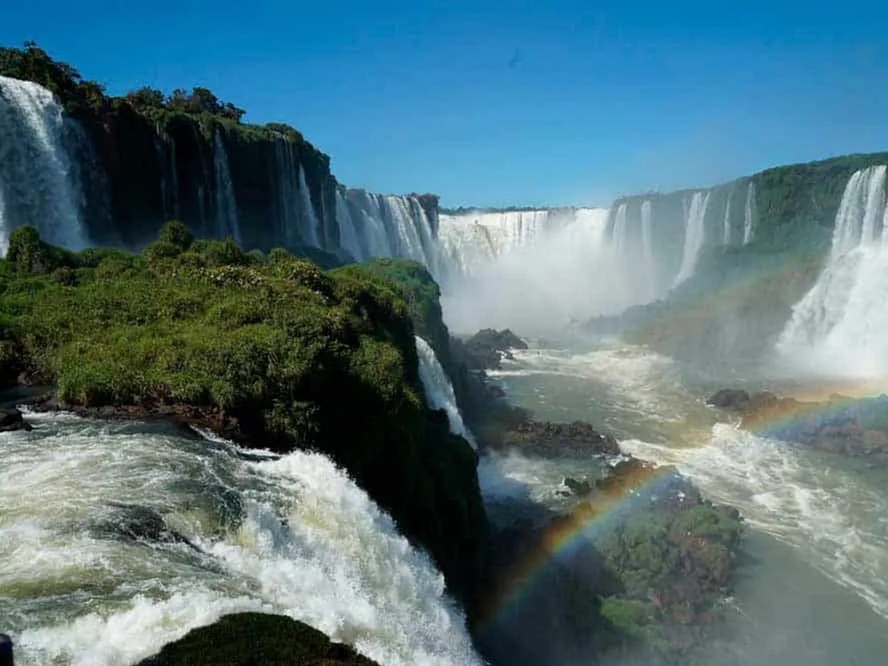 las cascadas en Brasil y en Argentina