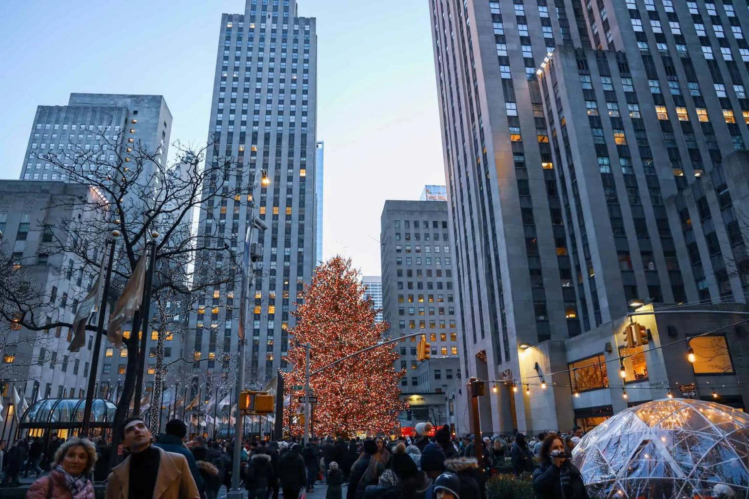 natal em rockfeller square em Nova Iorque
