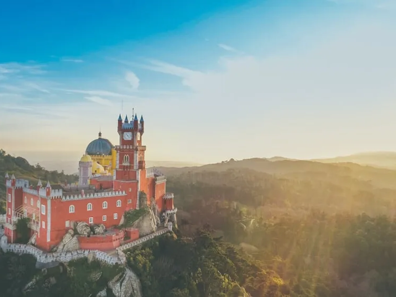 vista aerea do palacio da pena