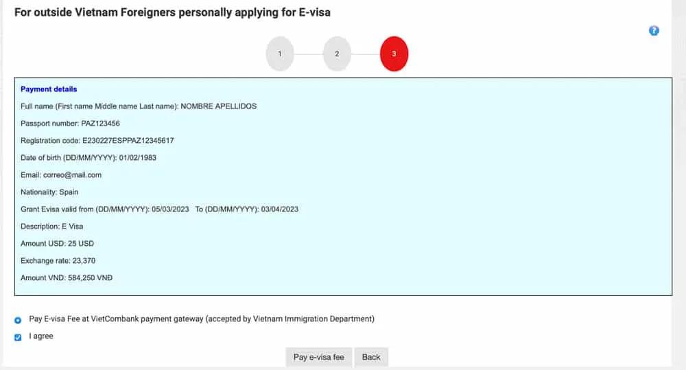 cuánto cuesta el visado electrónico para viajar a Vietnam