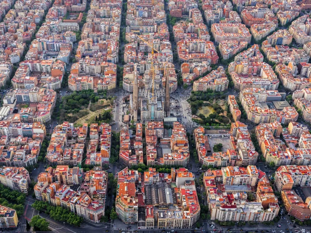 vista de barcelona desde o ceu