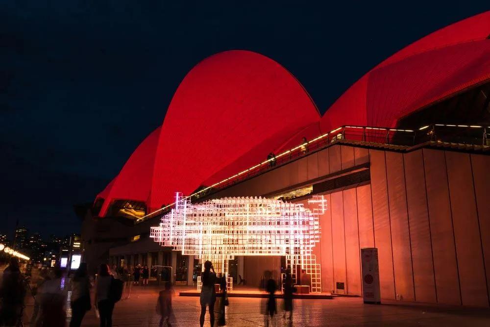 Opera de Sídney roja durante el Año Nuevo Chino