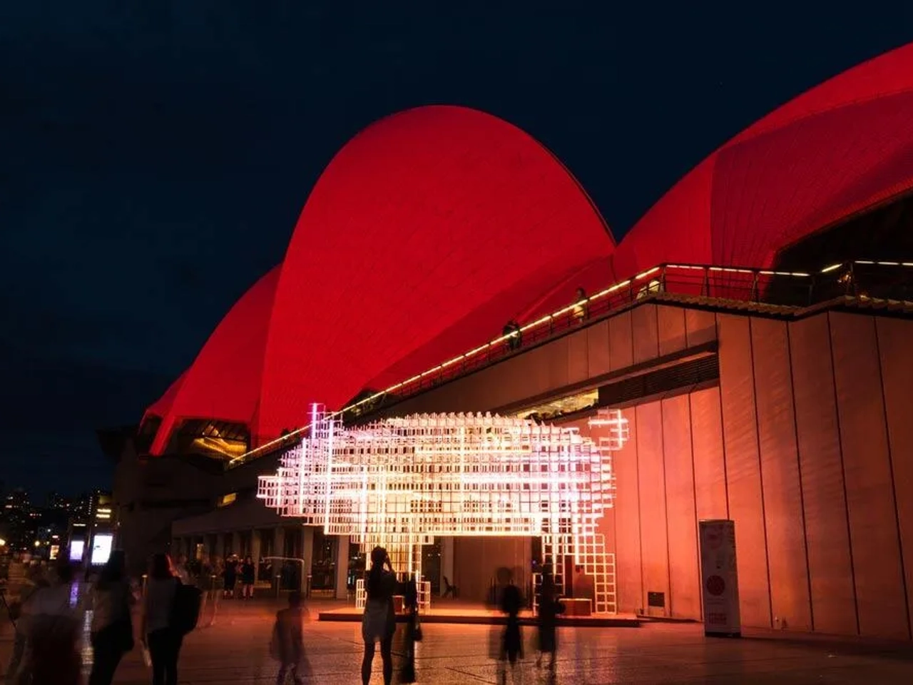 Opera de Sídney roja durante el Año Nuevo Chino