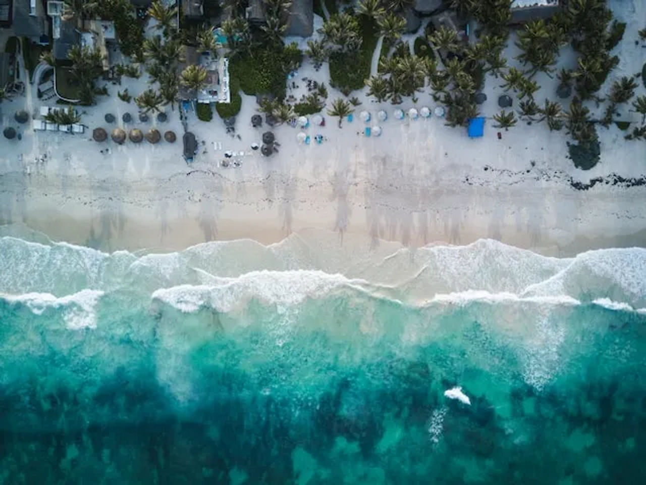 beach seen from above in mexico