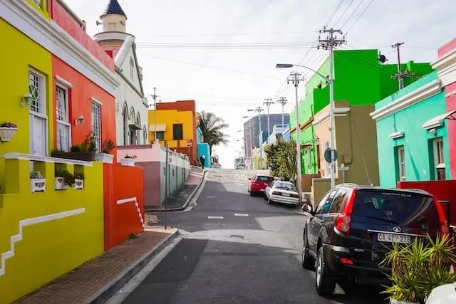 casas coloridas em Bo-Kaap, Schotsche Kloof, Cape Town na africa do sul