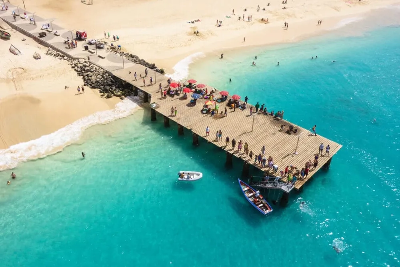 vista aerea da praia de santa maria