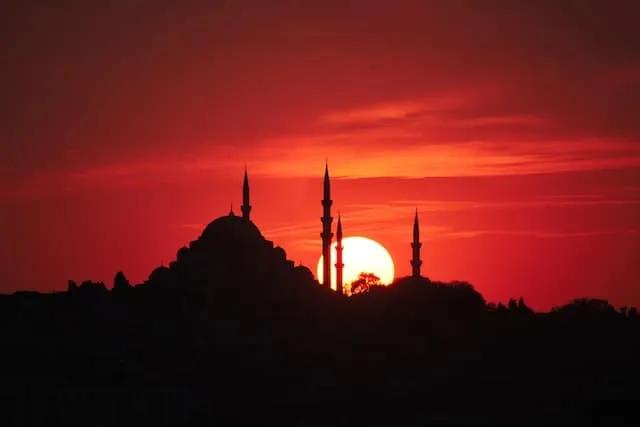 sunset em Istambul na Turquia