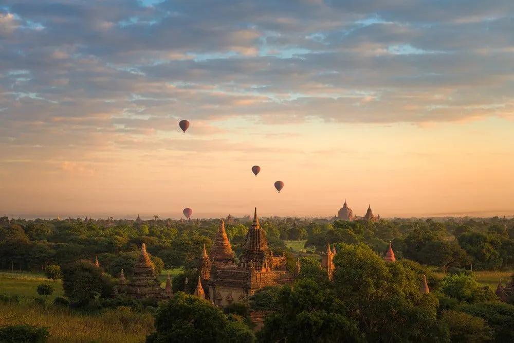 vuelo en globo en Myanmar