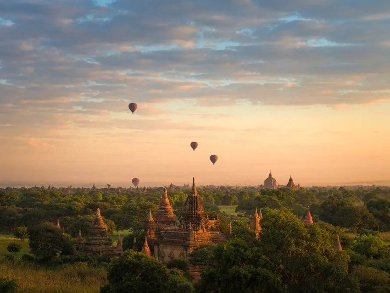 vuelo en globo en Myanmar