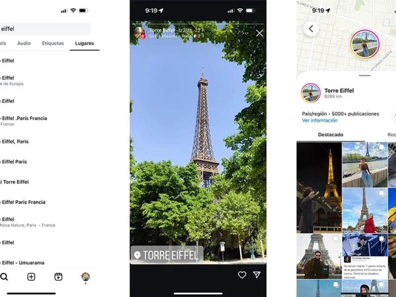 Viajar usando Instagram