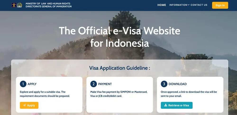Visado online para Indonesia
