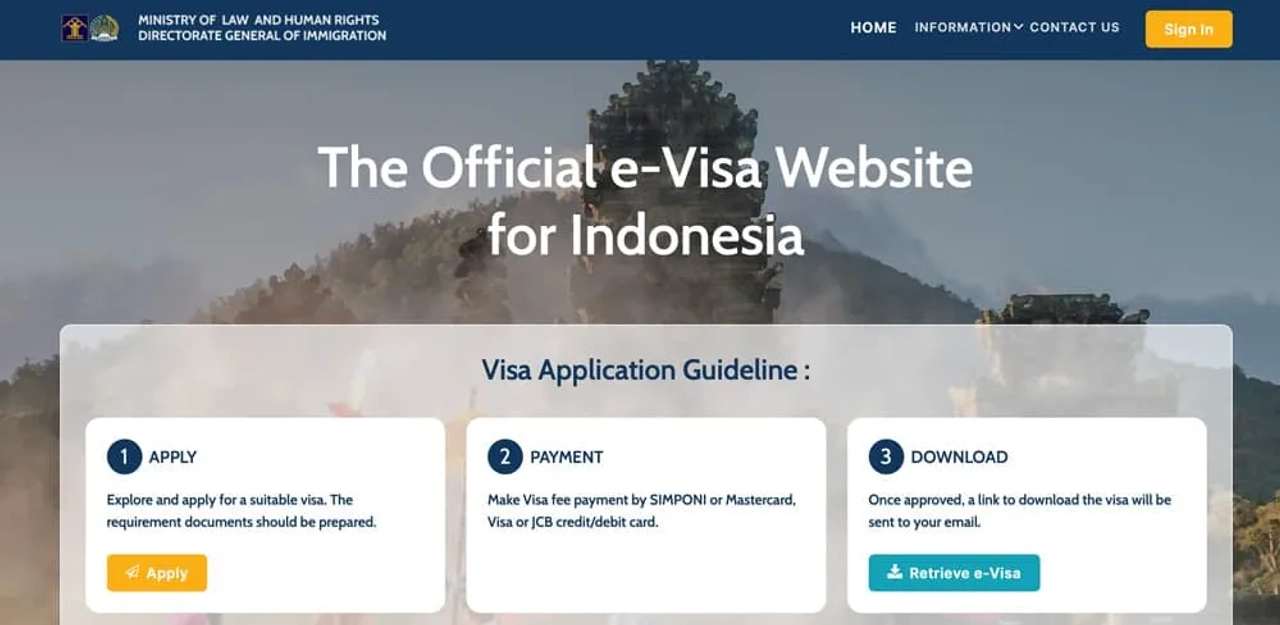 Visado online para Indonesia