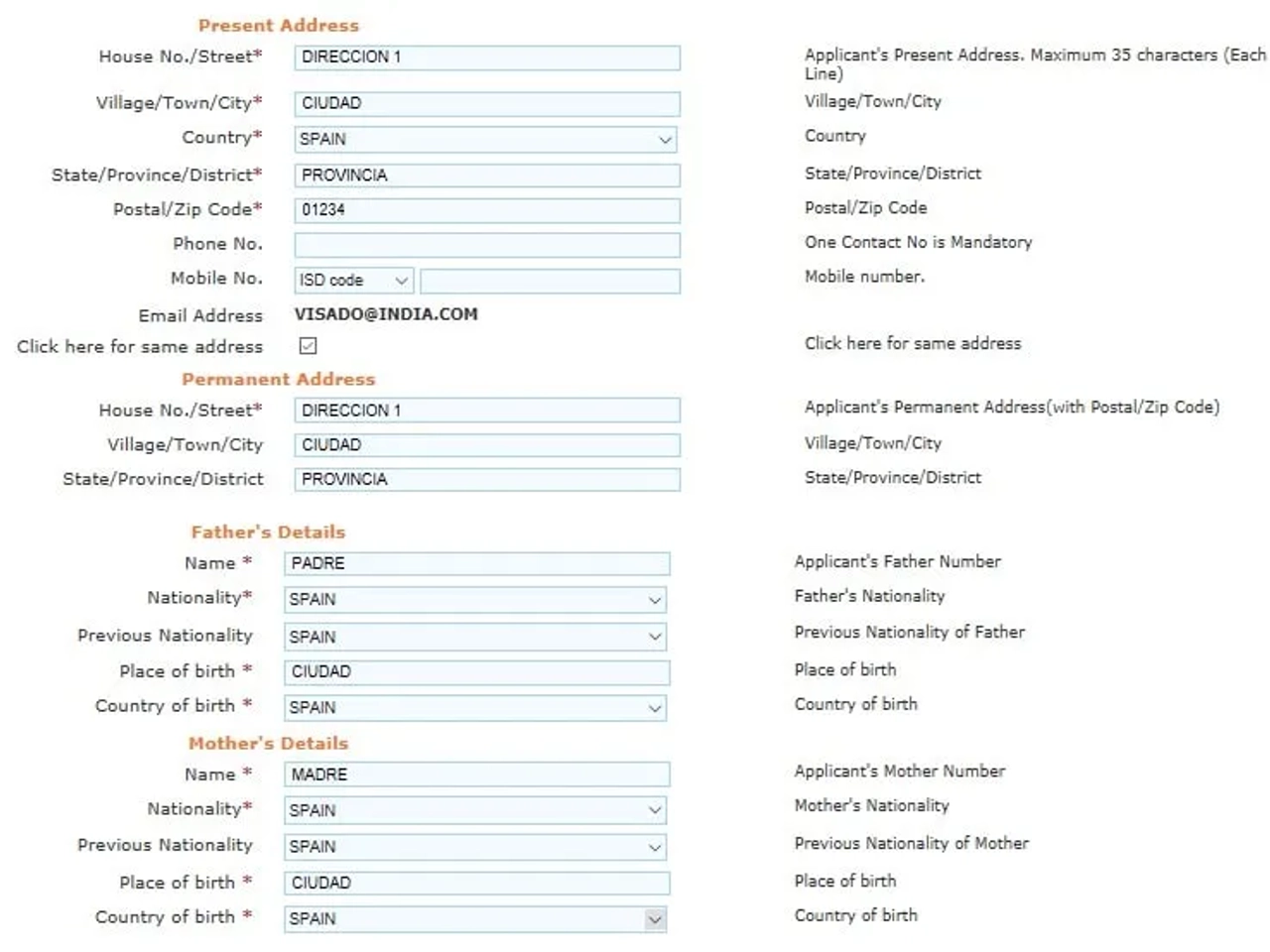 visado de india online