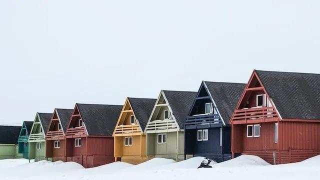 casas típicas em Svalbard na Noruega