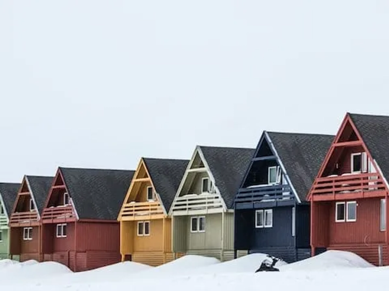 casas típicas em Svalbard na Noruega