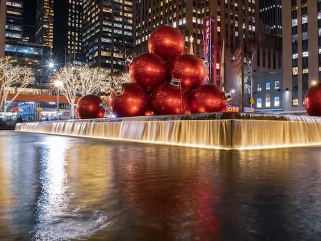 Fountain Plaza no natal em Nova Iorque