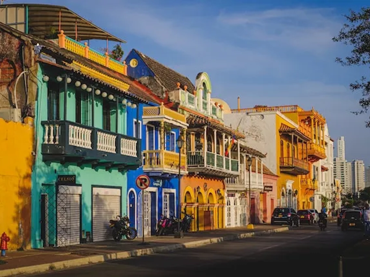 colorful houses on a street in colombia