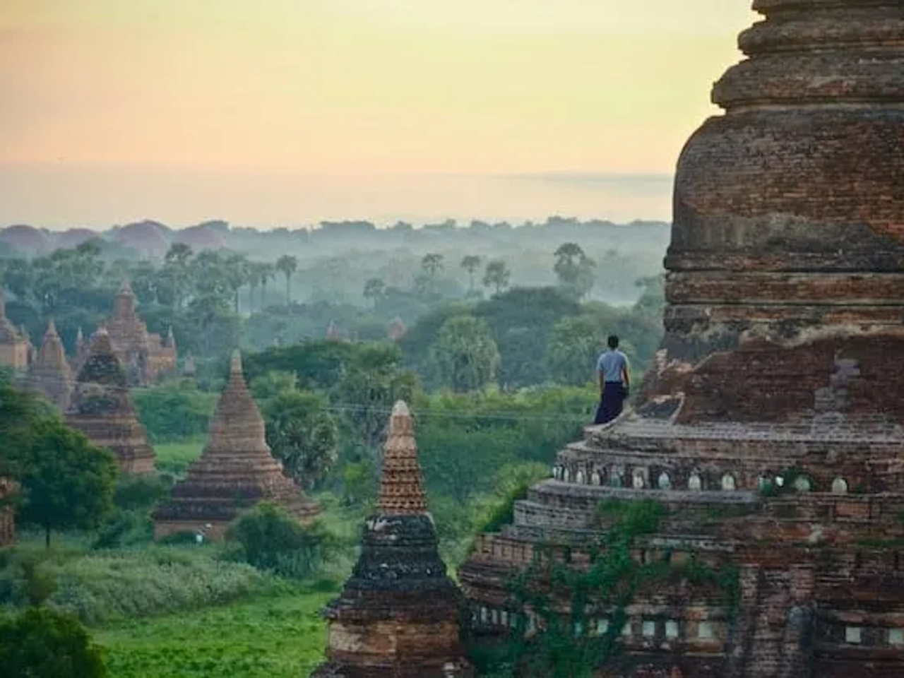 man standing in Bagan, Myanmar (Birmanie)