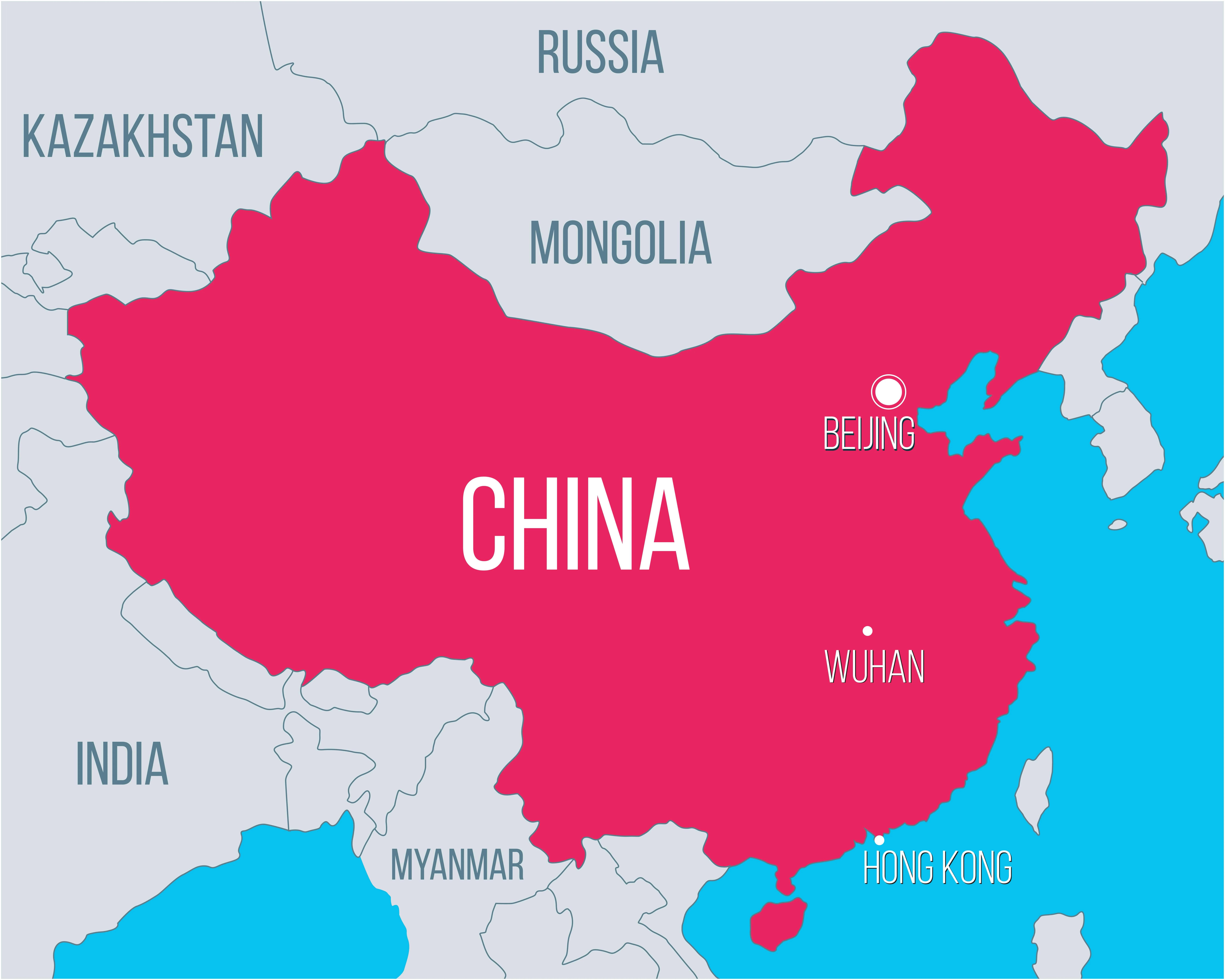 mapa da china com provincia de wuhan