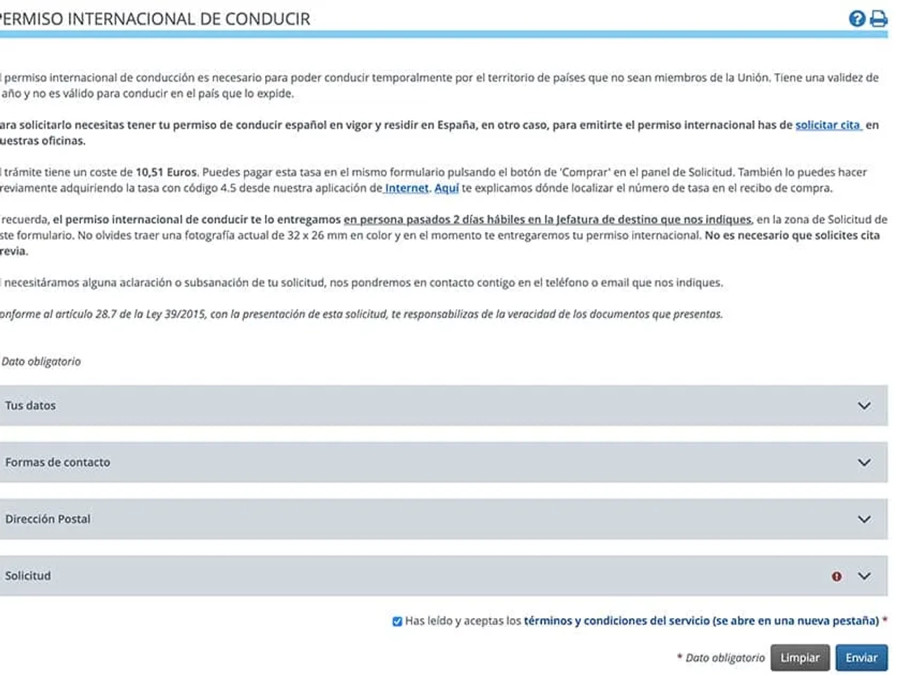 solicitar permiso internacional conducción online