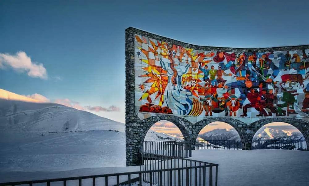 muro amistad de Rusia y Georgia