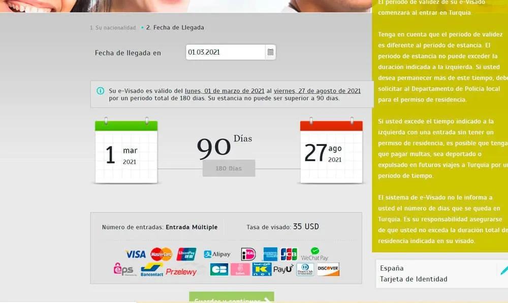 tramitar la e-visa de Turquía