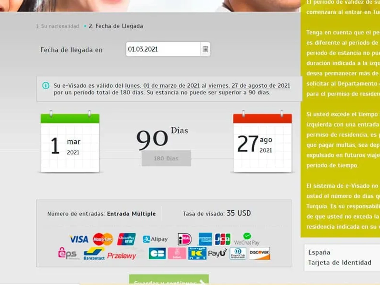 tramitar la e-visa de Turquía