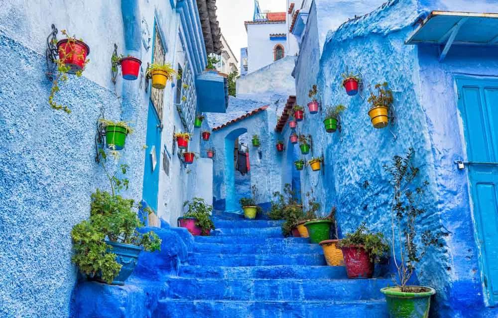 casas azules en Chefchaouen