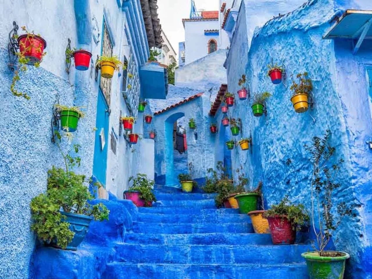 casas azules en Chefchaouen