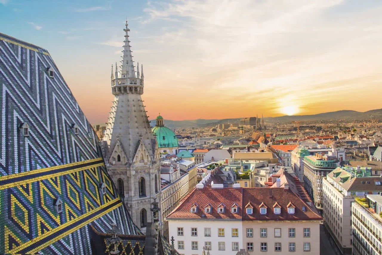 vistas de viena desde a catedral de santo estevao