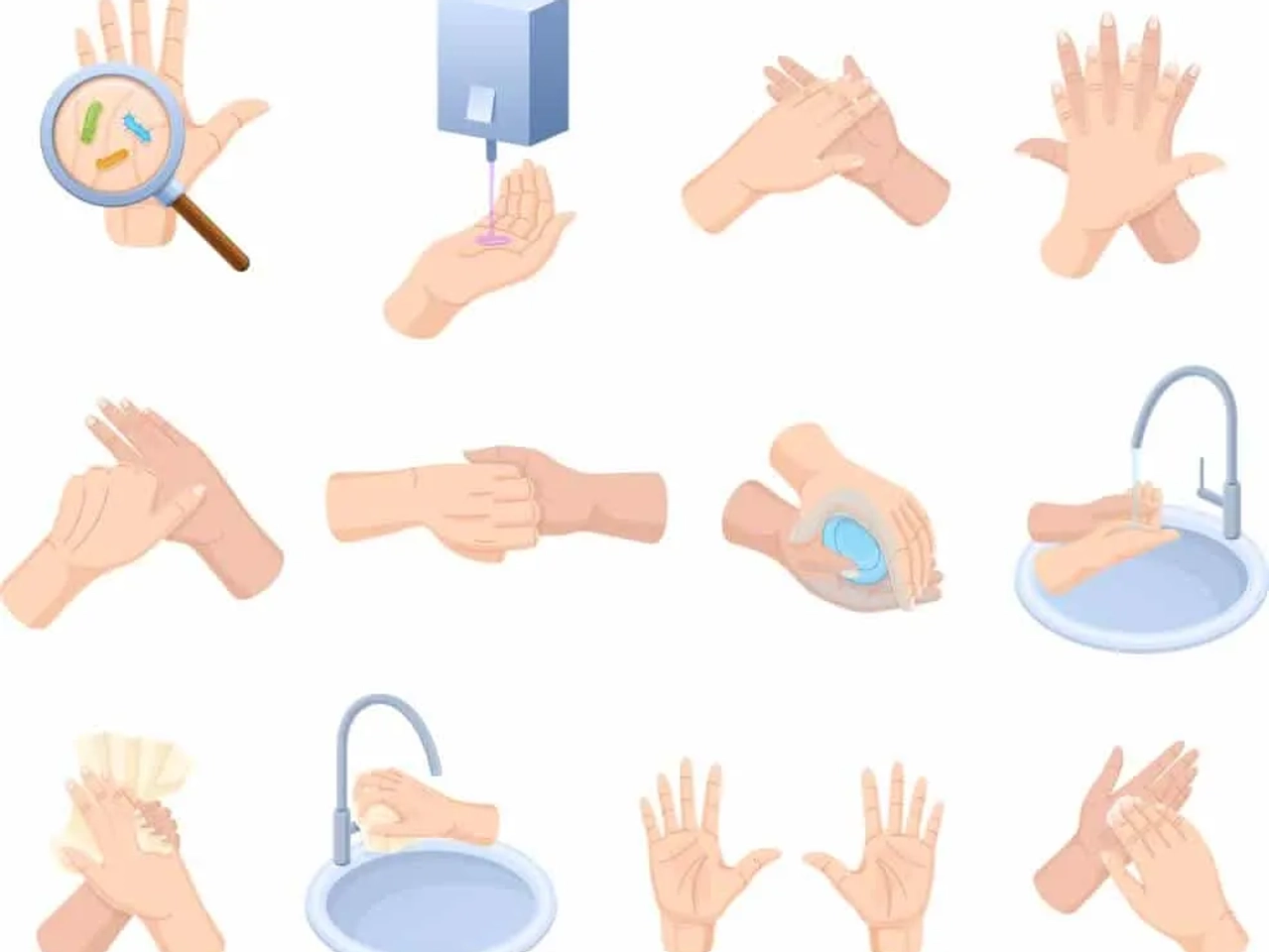 grafico sobre como lavar as maos corretamente