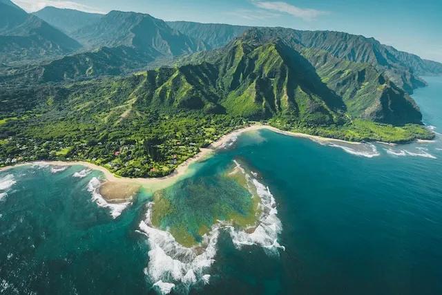 Kauai's seen from above