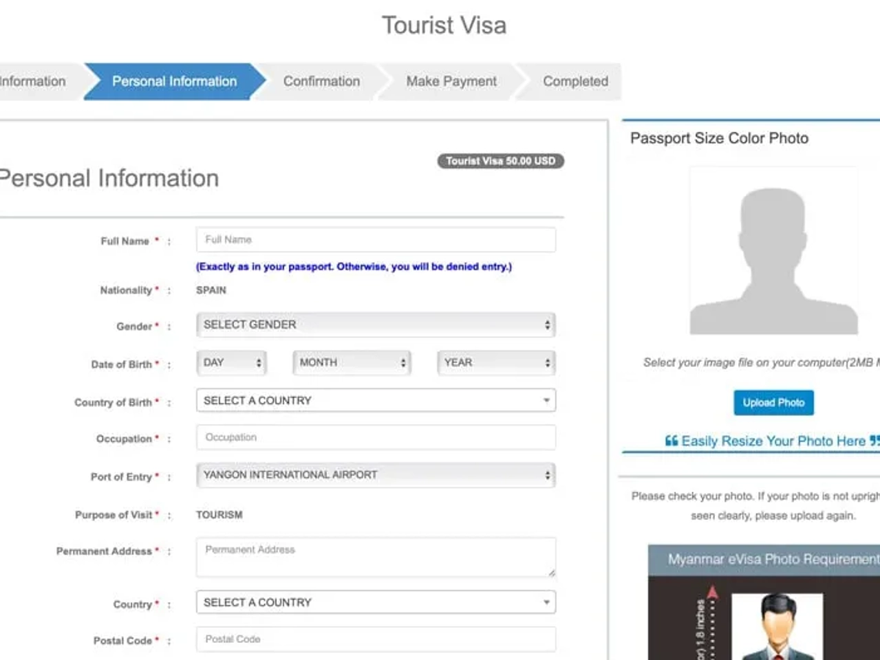 Cuánto tardan en aprobar el visado online de Myanmar