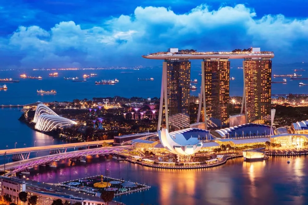 panoramica aérea de singapura