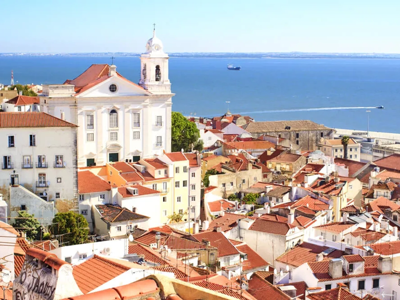 vista de lisboa desde o miradouro de santa luzia