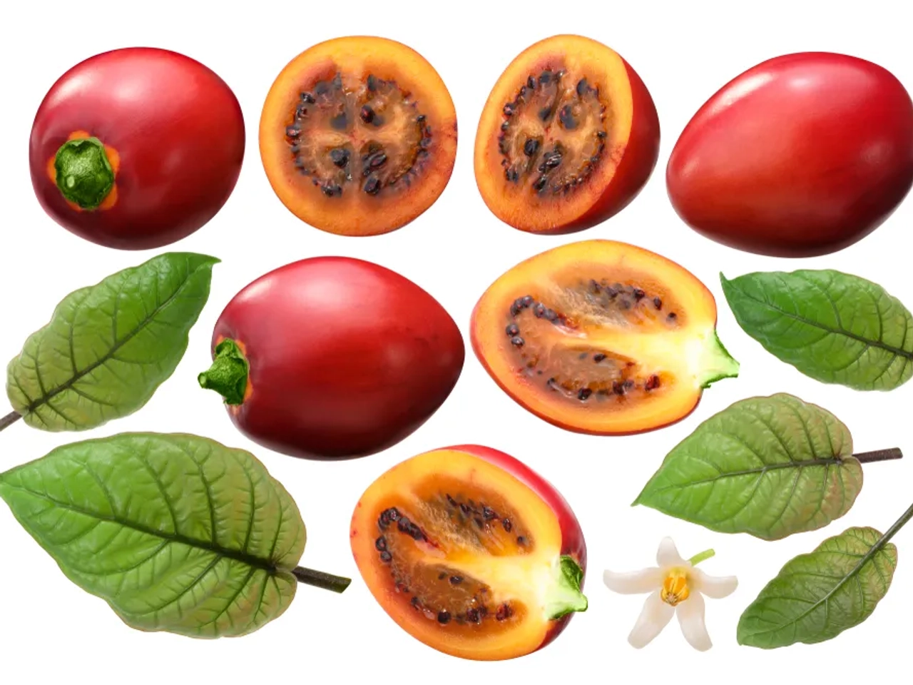 varios tamarilhos cortados a meio