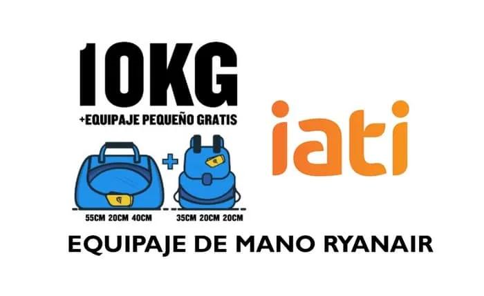 Medidas equipaje de mano Ryanair